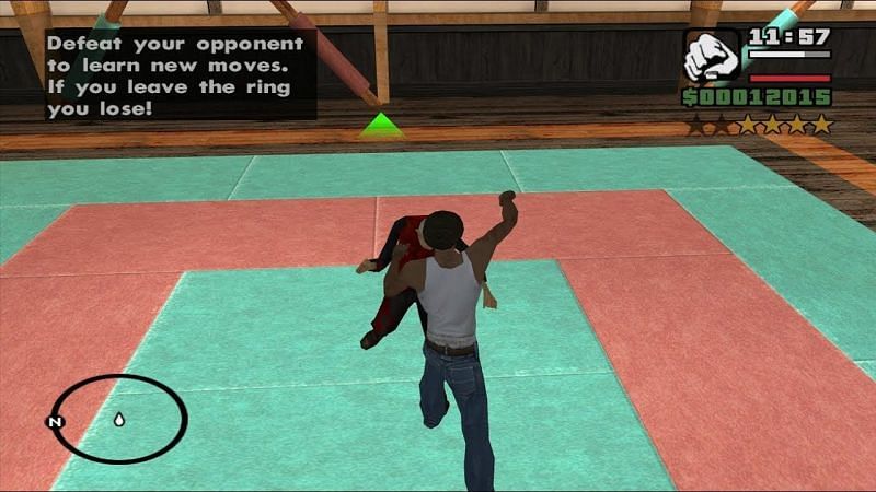 GTA San Andreas ermöglichte es den Spielern, neue Kampfbewegungen zu lernen, um sich einen Vorteil gegenüber Feinden zu verschaffen (Bild via gta.fandom.com)