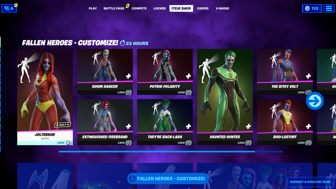 Was ist heute im Fortnite Item Shop – 27. Oktober 2021: Zombie-Superhelden im Fallen Heroes Set