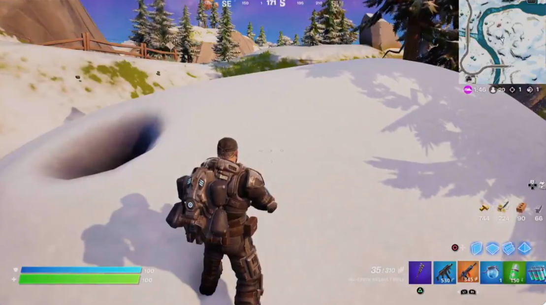 Es gibt einen schnarchenden Schneehügel auf der Fortnite Chapter 3-Karte
