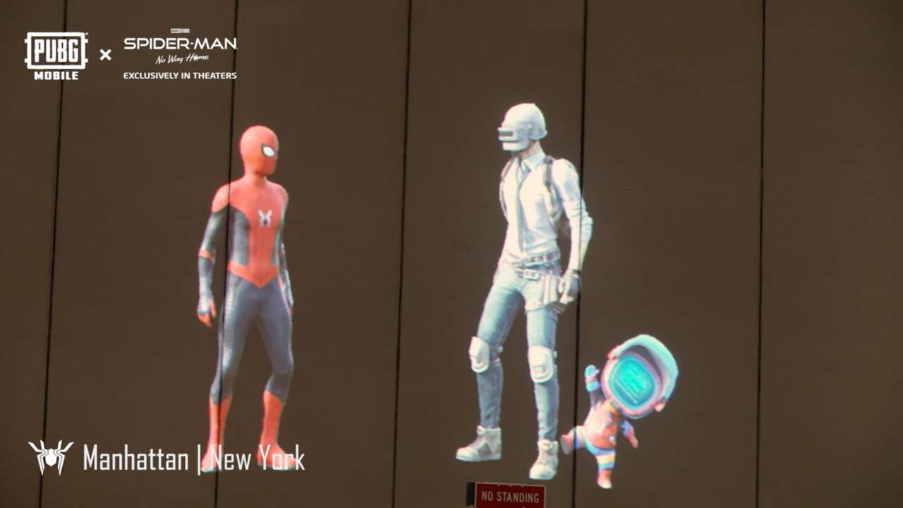 PUBG Mobile feiert die Zusammenarbeit mit Spider-Man: No Way Home mit einer Lichtprojektionsshow in NYC