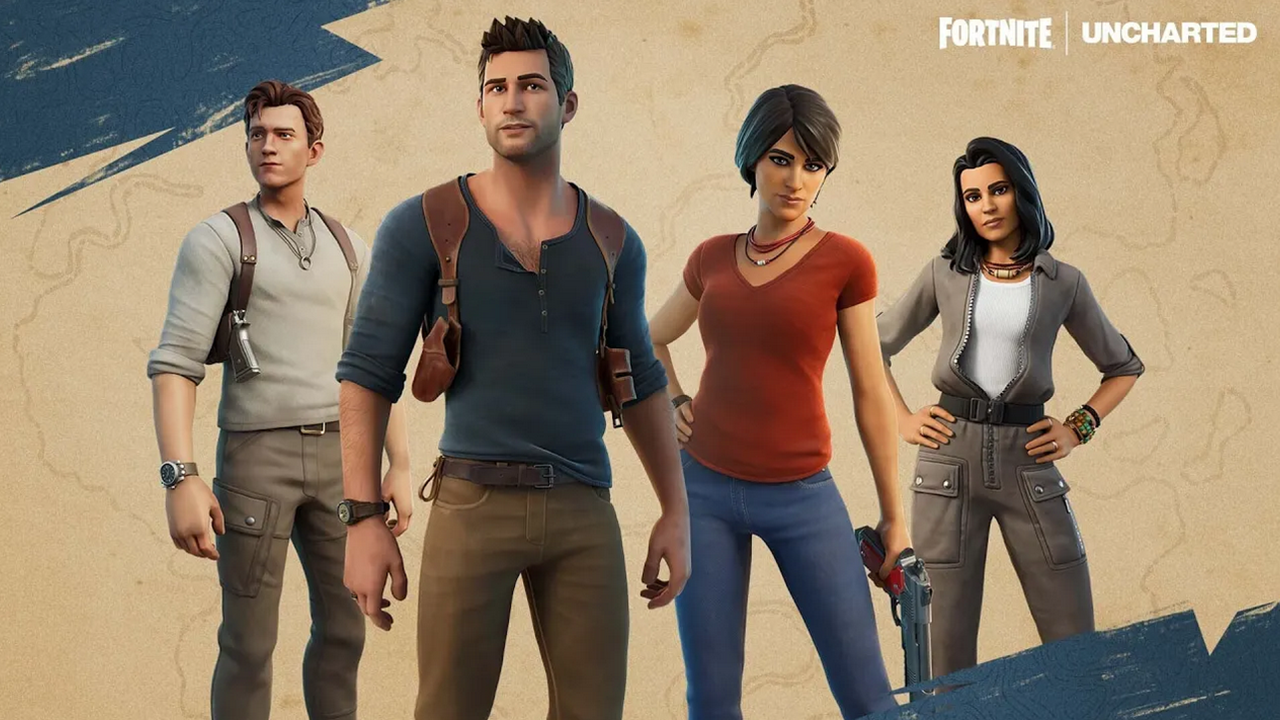 Uncharted-Film- und Videospielversionen von Nathan Drake und Chloe Frazer sind auf dem Weg nach Fortnite