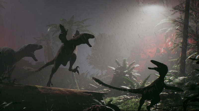 Fünf Dinosaurierspiele am Horizont