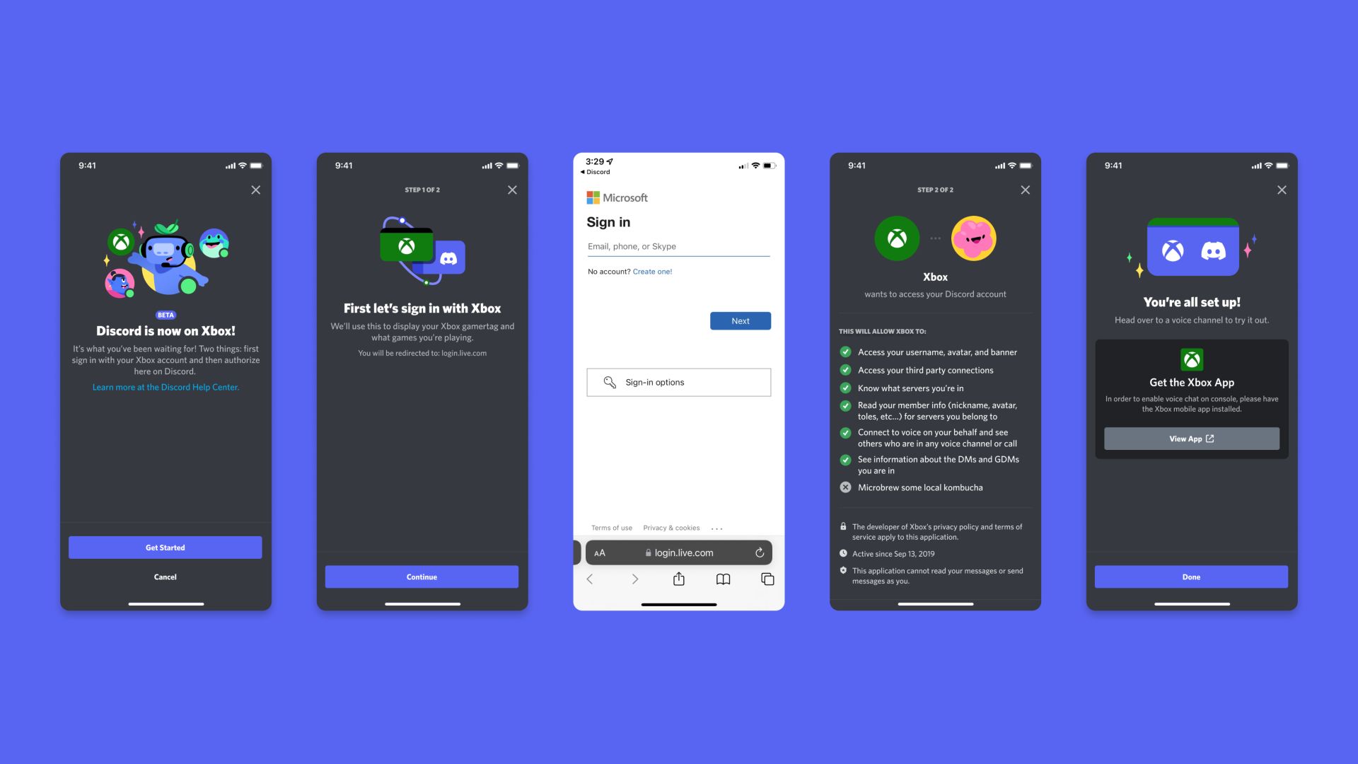 Discord Xbox-Kontoverknüpfungsbildschirm