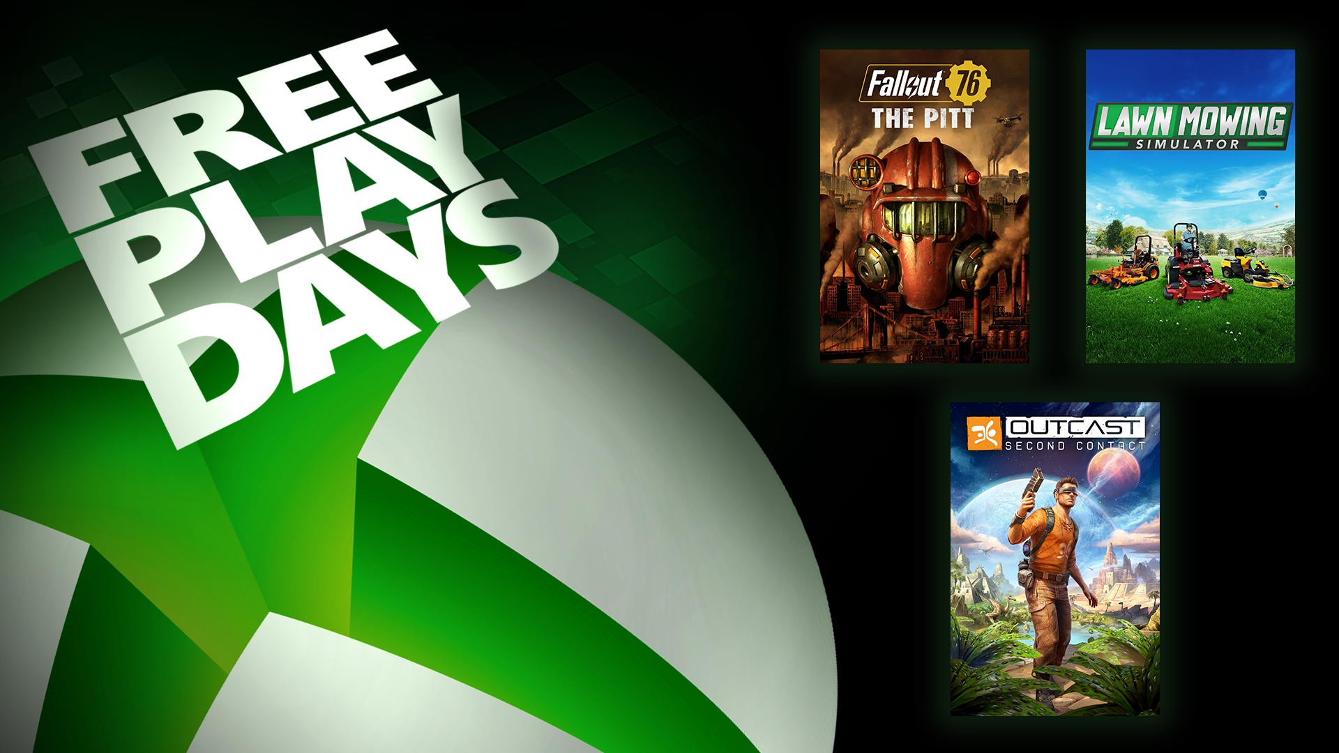 Kostenlose Spieltage: Fallout 76, Outcast – Second Contact und Rasenmäh-Simulator