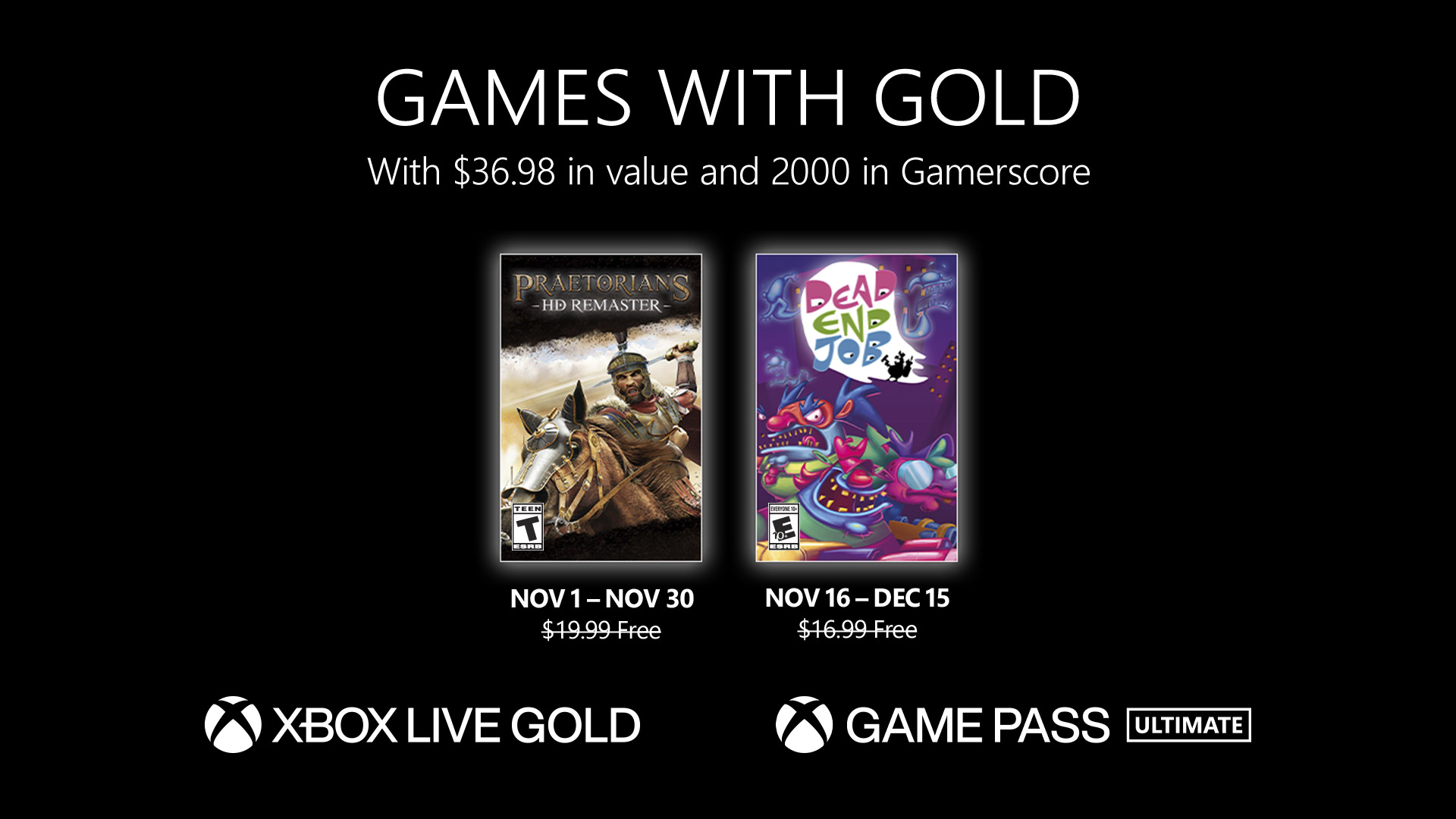 Neue Spiele mit Gold für November 2022