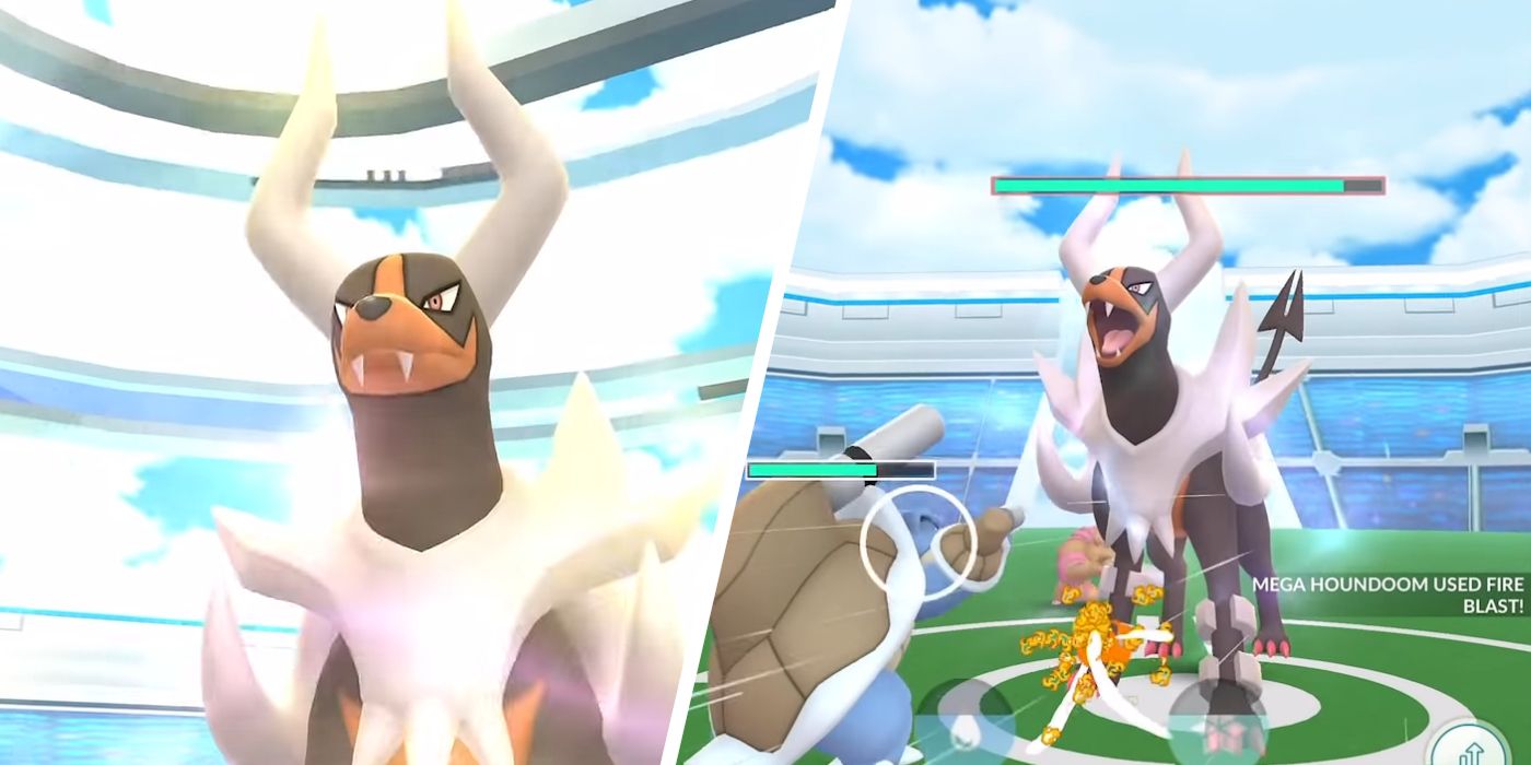 Kämpfe gegen Mega Houndoom in einem Pokémon GO-Raid