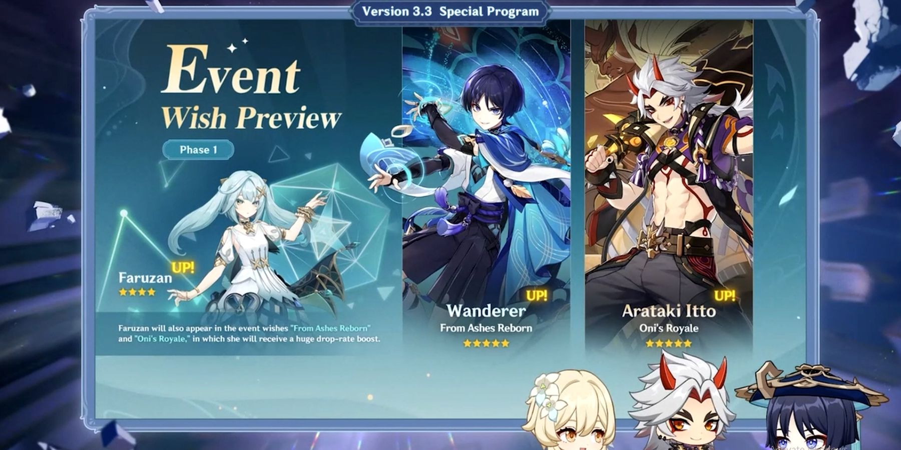 neues Banner 3.3 Faruzan-Wanderer und Arataki Itto in Genshin Impact