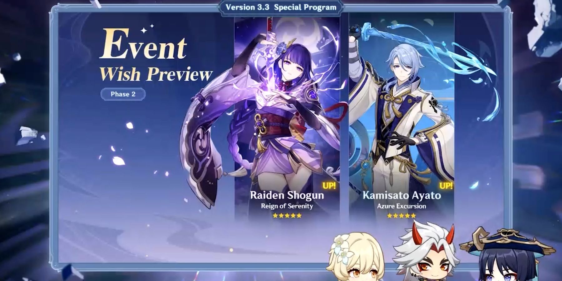 Neues Banner 3.3 Raiden Shogun und Kamisato Ayato im Genshin Impact