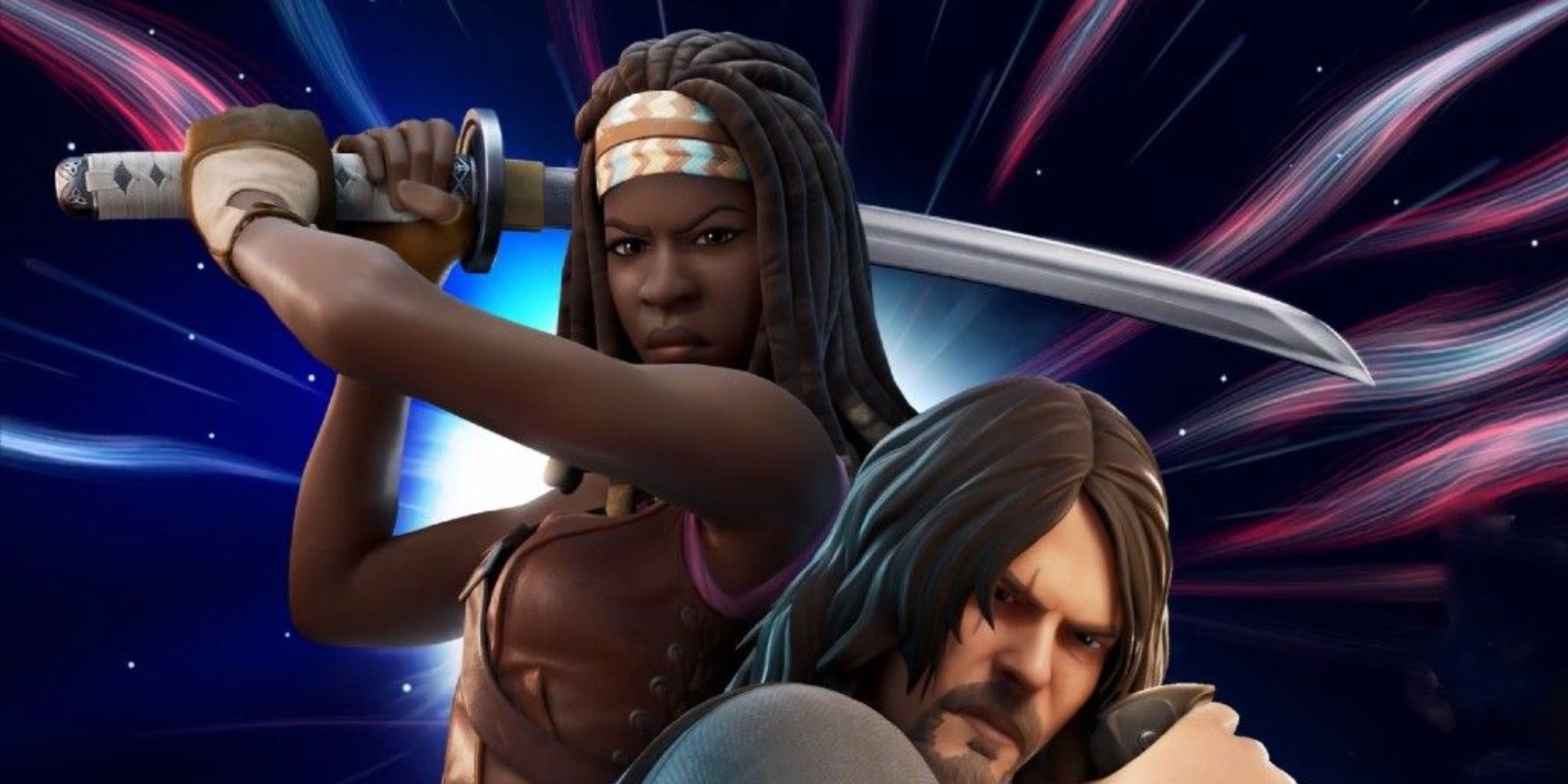 michonne und daryl in fortnite