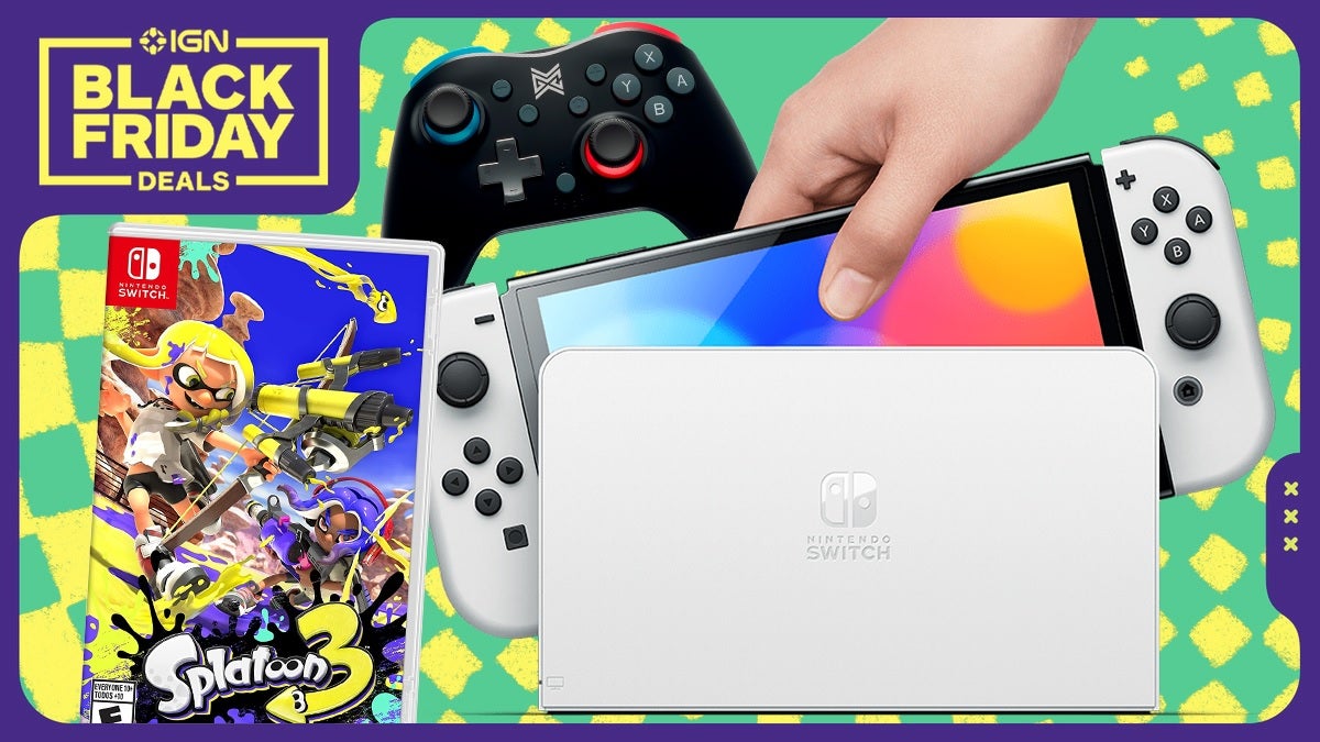 Sichern Sie sich zum Black Friday ein vergünstigtes Nintendo Switch OLED mit Splatoon 3 und 2. Controller
