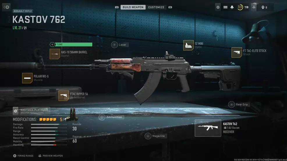 Die Kastov 762 im Büchsenmacher in Modern Warfare 2