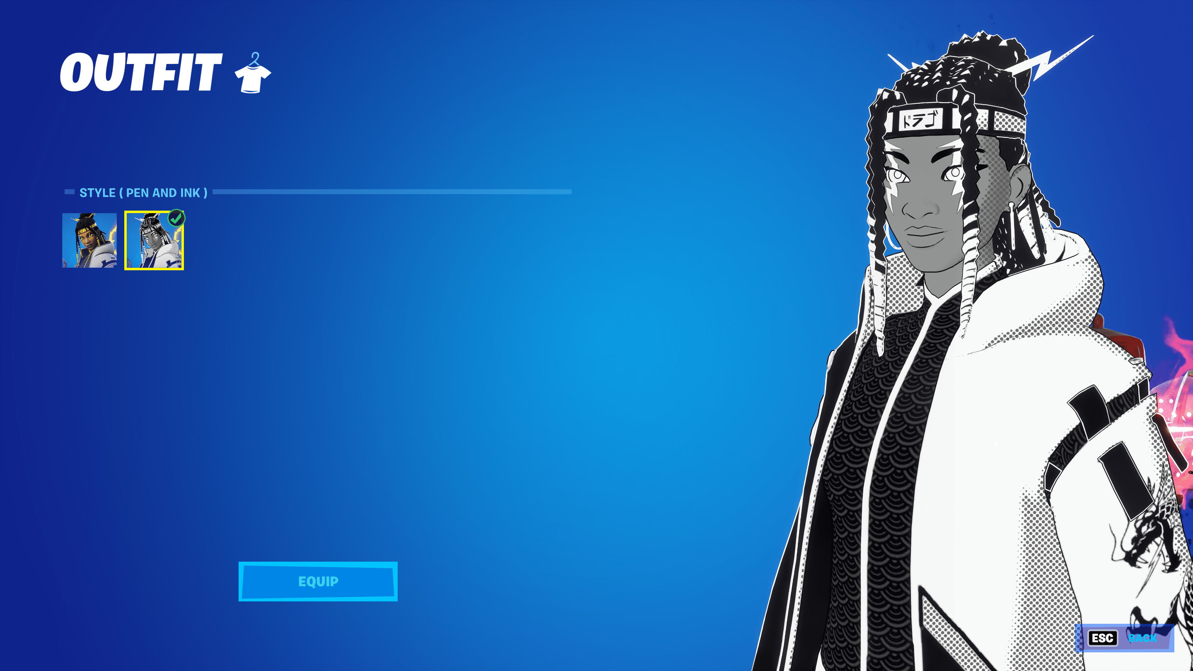 Ayida-Skin Stift und Tinte im Stil von Fortnite Kapitel 3 Staffel 4 Ein Screenshot des Ayida-Skins im Stift-und-Tinte-Stil in Fortnite Kapitel 3 Staffel 4