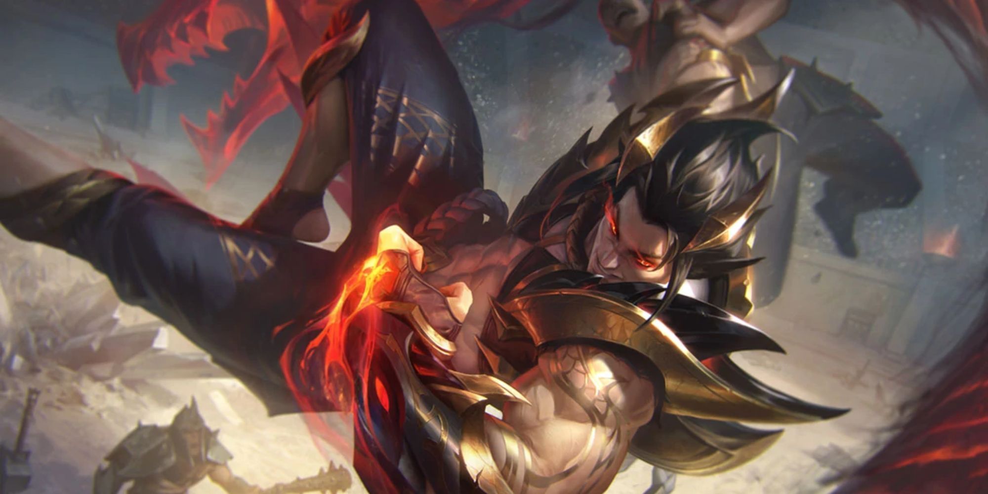 League of Legends Obsidian Dragon Sett Splash Art