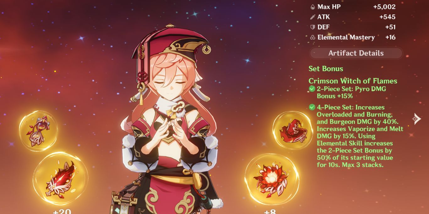 Genshin Impact Yanfei Artefaktbildschirm
