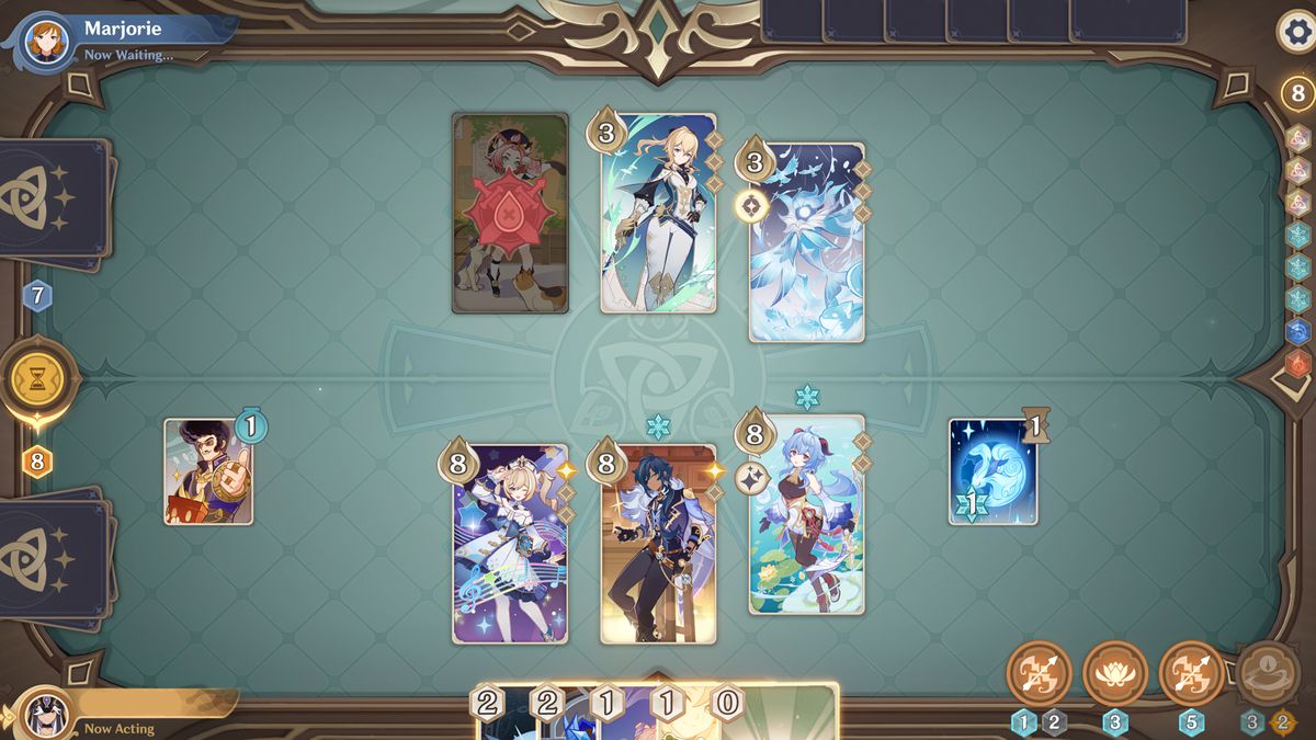Ein bestes Sammelkartenspiel von Genshin Impact zeigt Ganyu.