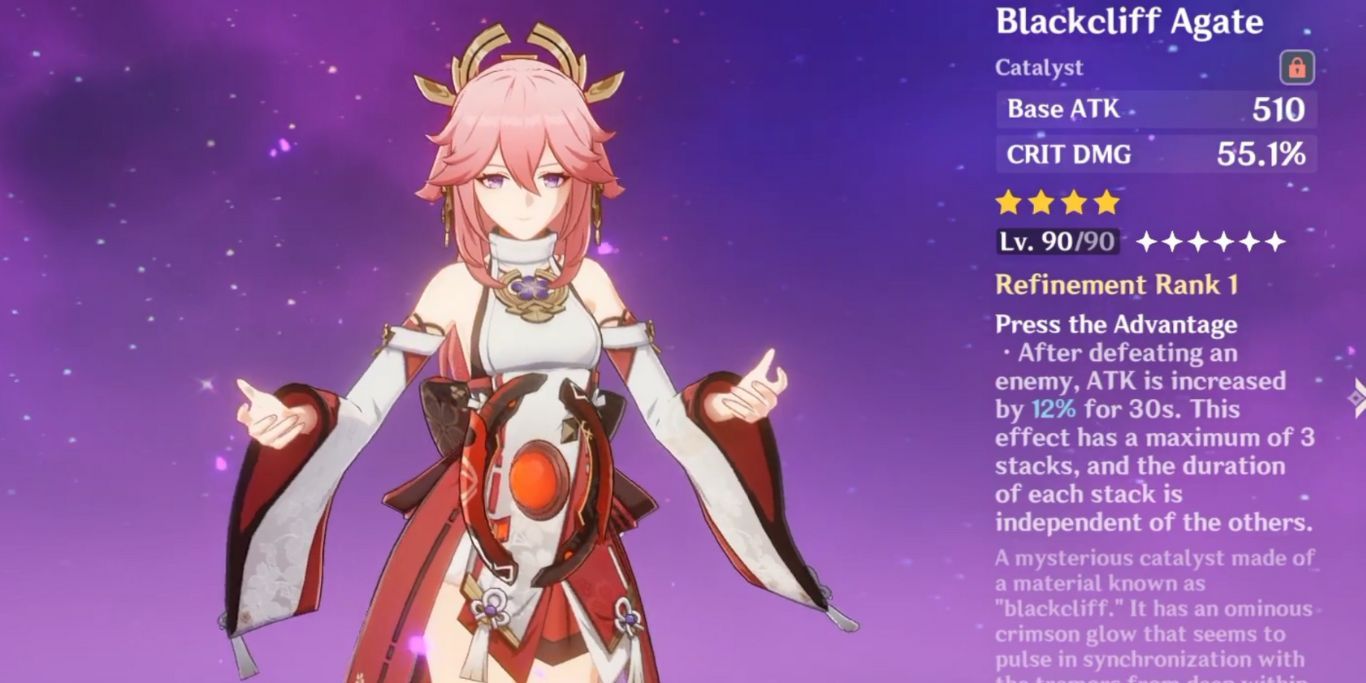 Genshin Impact Yae Miko mit Blackcliff-Achat