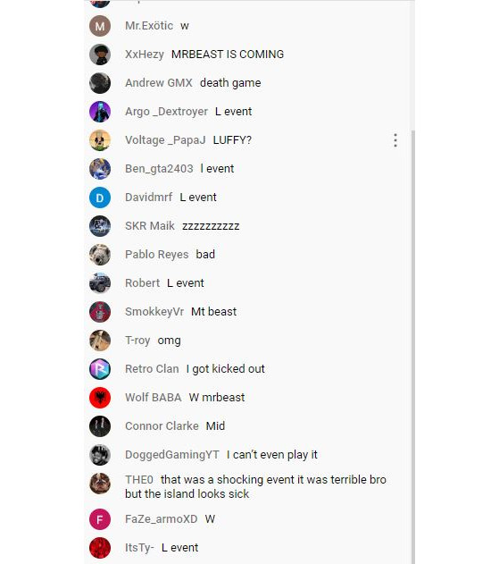 Le tchat du direct, pass très content of the choix faits par Epic Games.  - Fortnite: Battle Royale