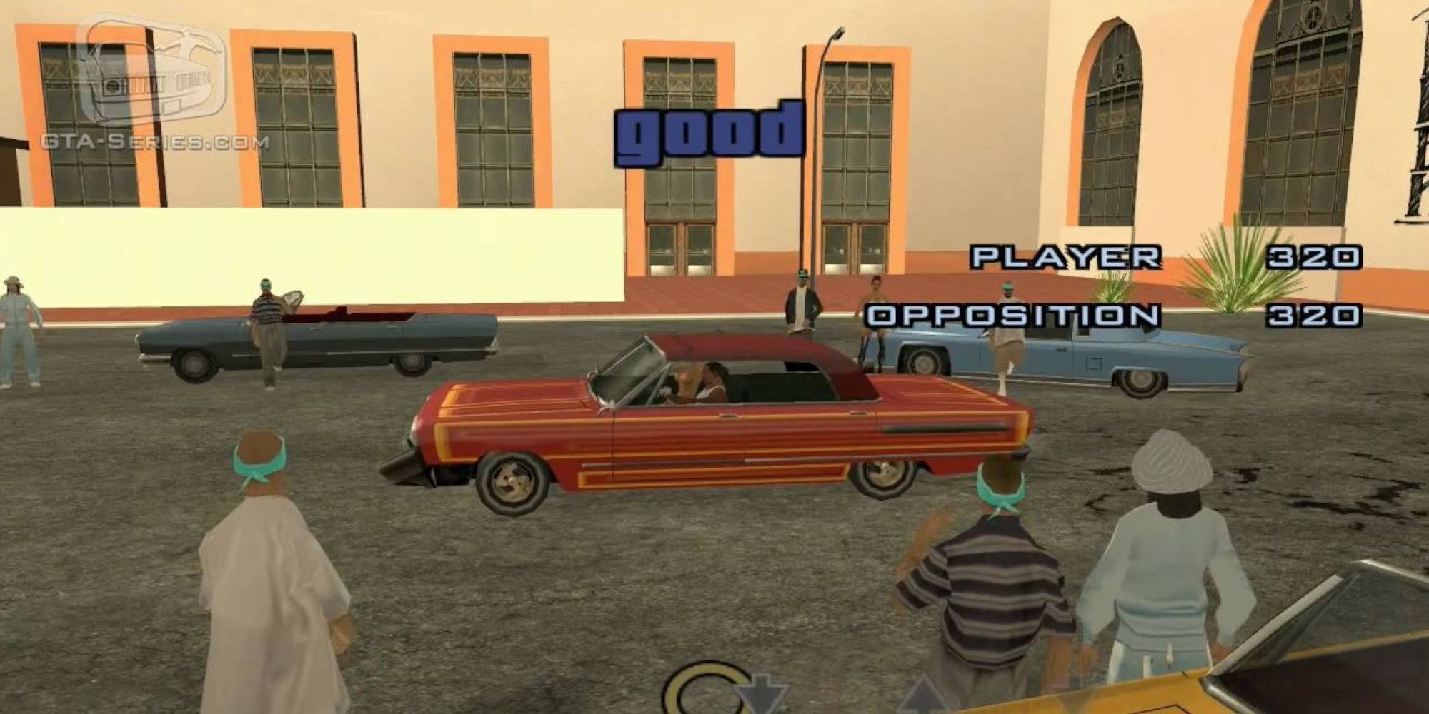 Ein Spieler nimmt an einem Lowrider-Kampf teil