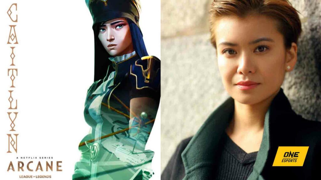 Caitlyn in Arcane Key Visual und ihre Synchronsprecherin Katie Leung
