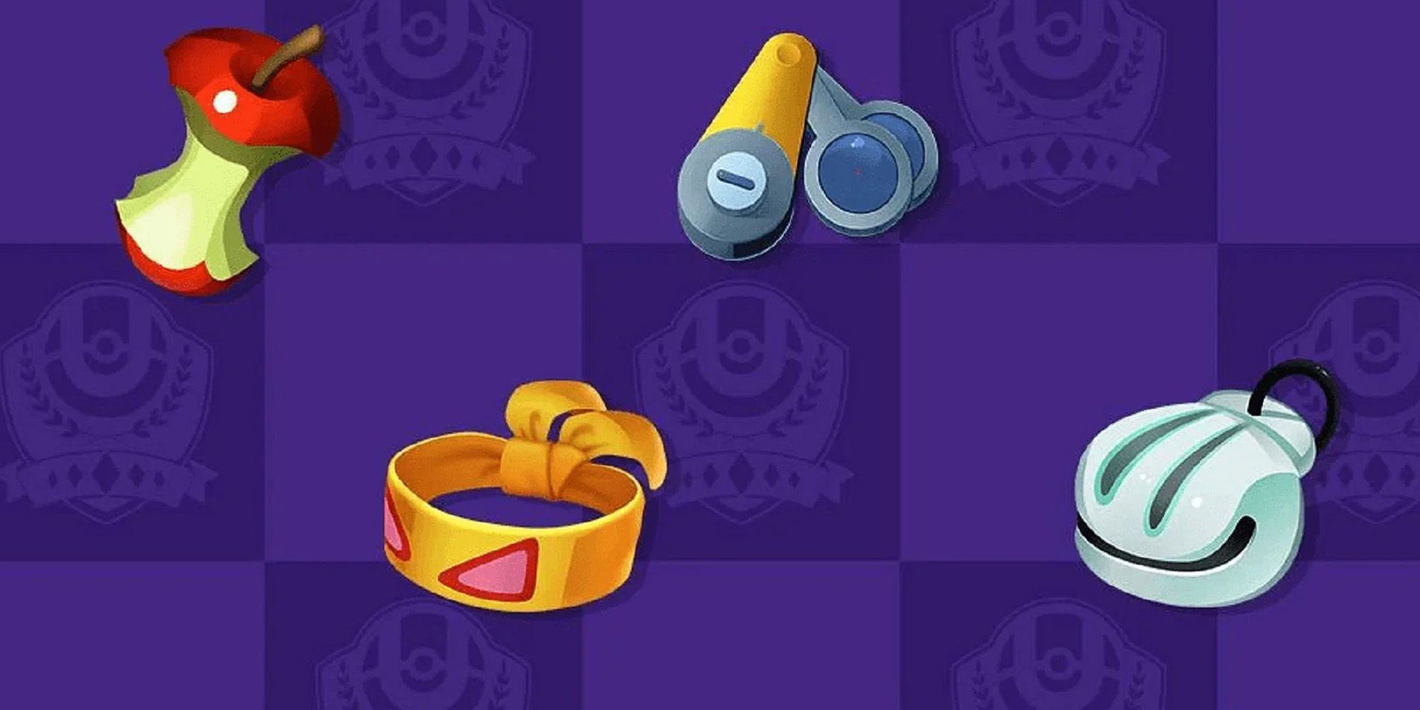 Überbleibsel von Zielfernrohr, Muskelband und Muschelglocke auf violettem Hintergrund