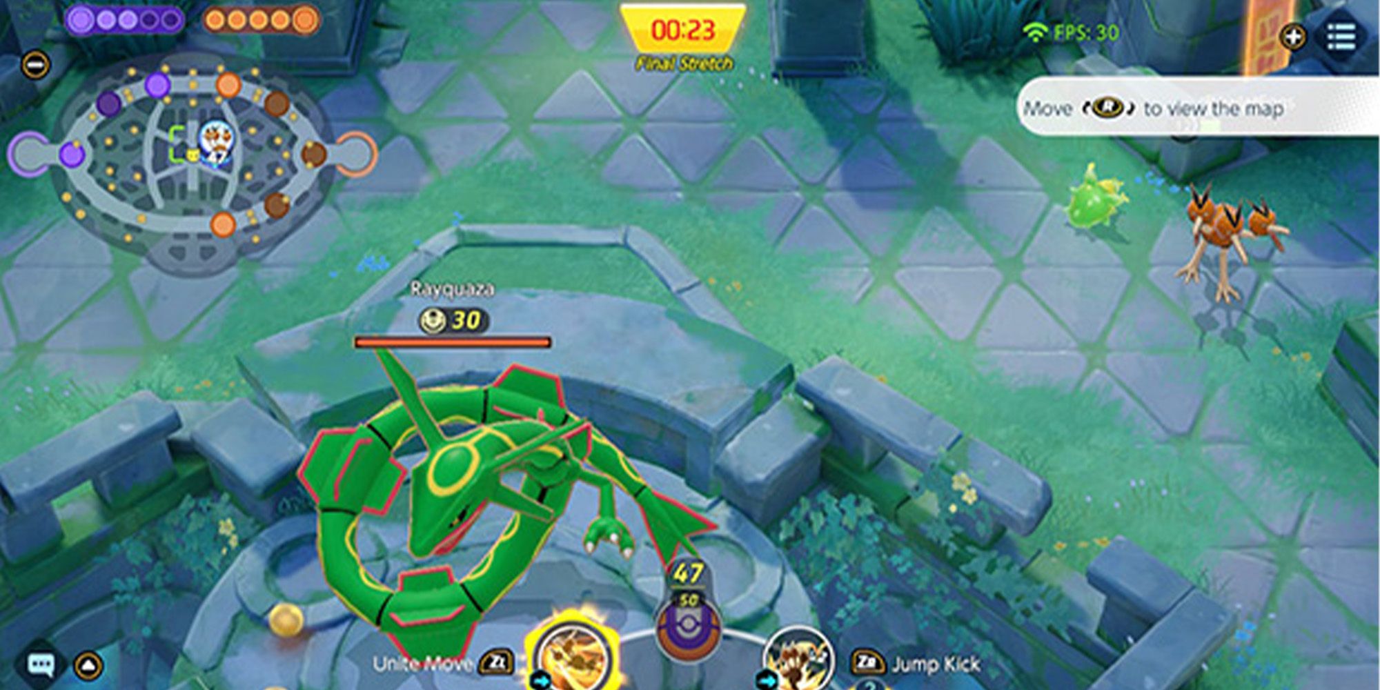 mit 23 sekunden auf der sperre starrt dotrio rayquaza allein an