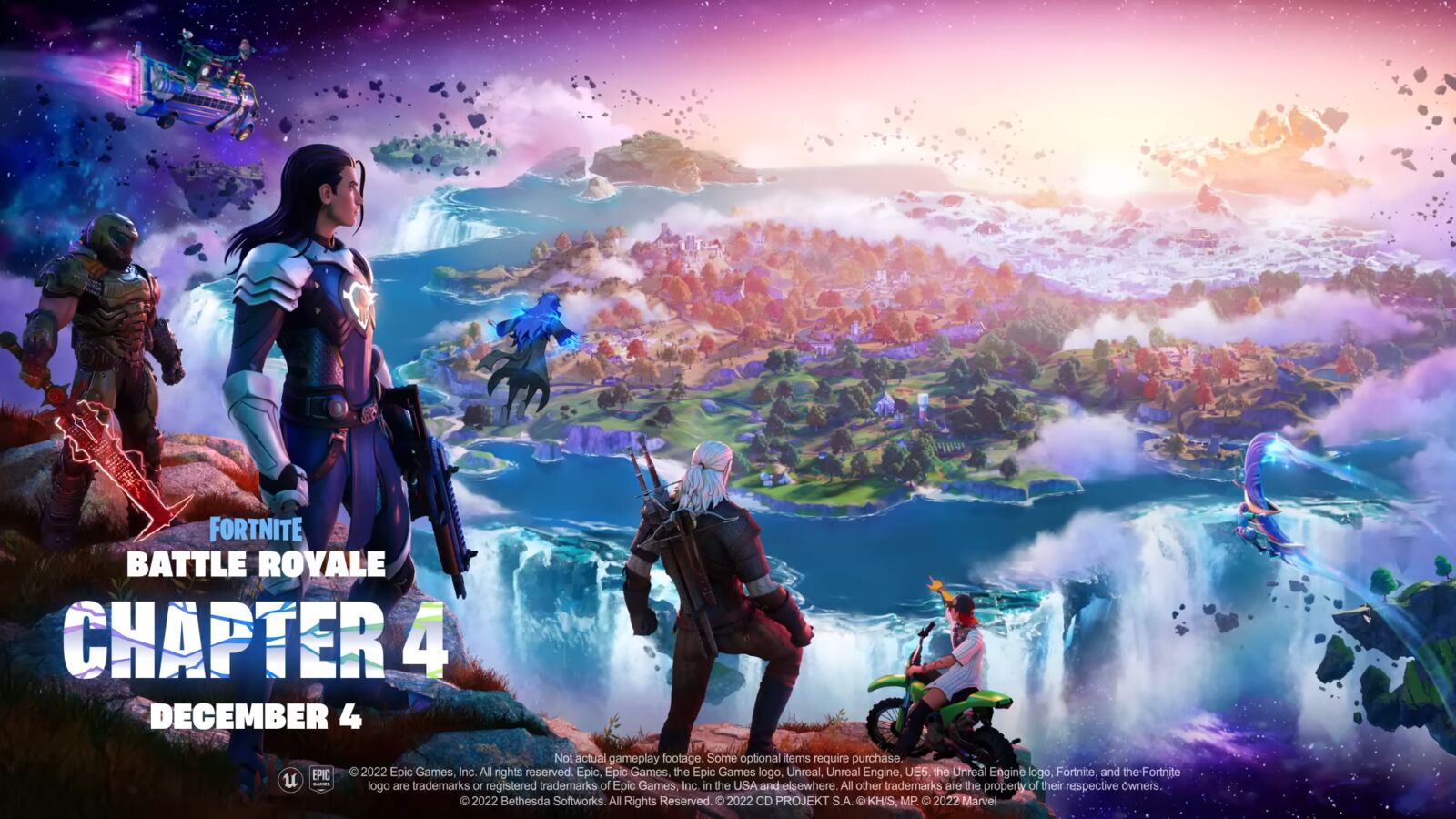Fortnite Chapter 4 startet heute mit Geralt, Hulk und Doomslayer