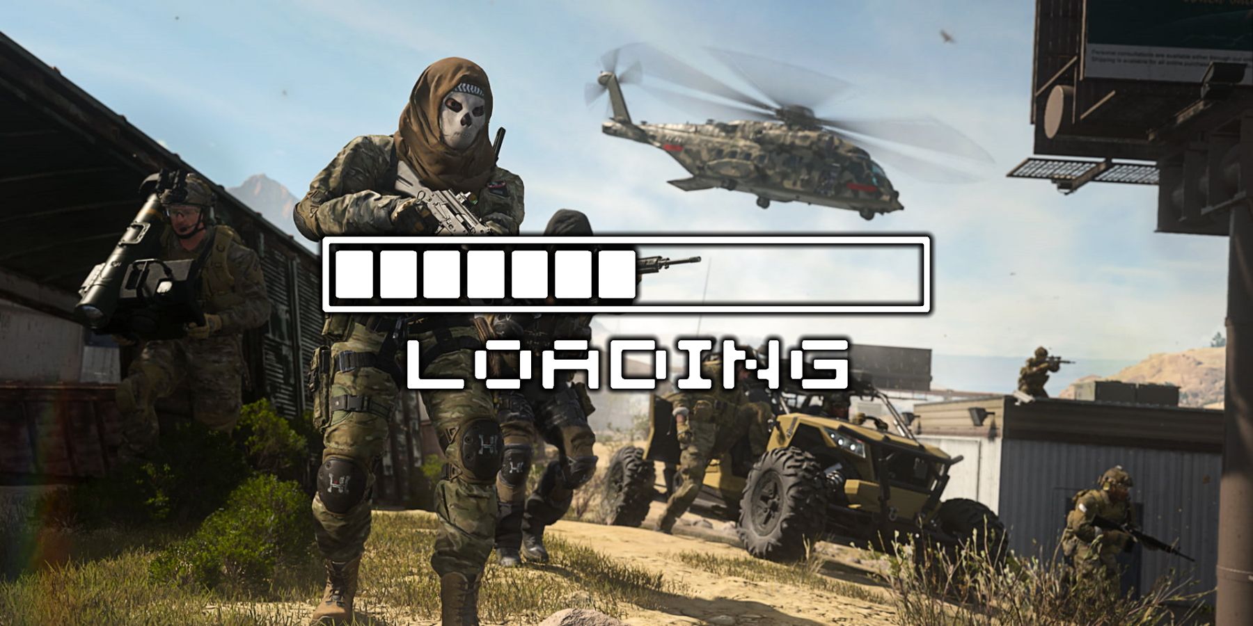 Call of Duty Warzone 2 screenshot superimposed with a loading bar