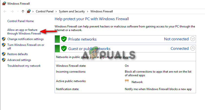 App durch die Windows-Firewall zulassen