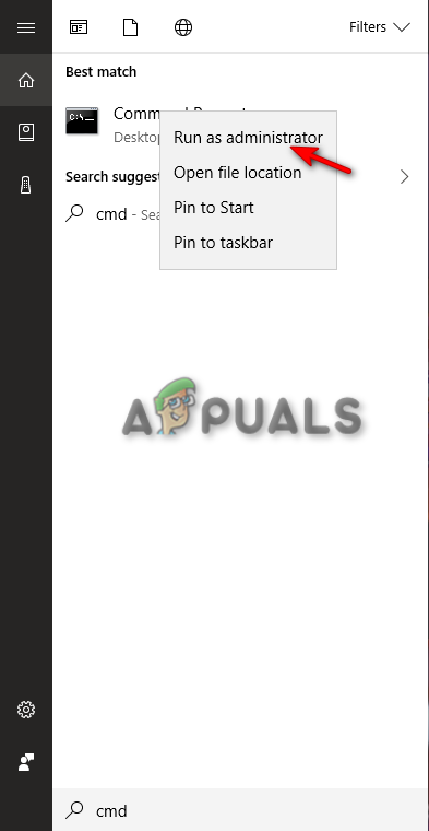 Ausführen der Eingabeaufforderung als Administrator