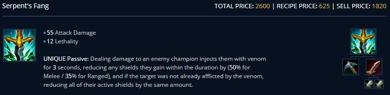 Gegenstandsinformationen zum Reißzahn der Schlange