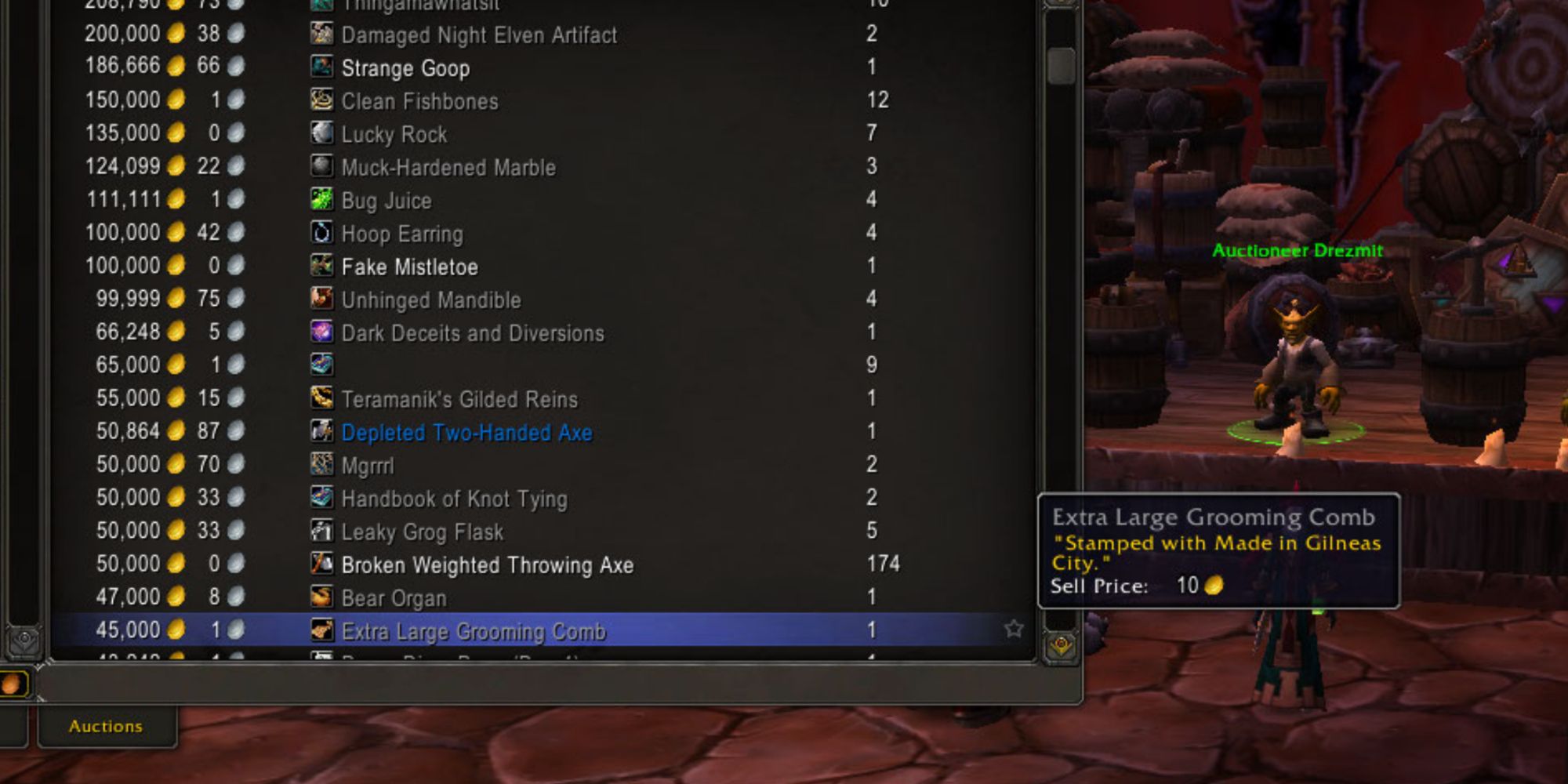 Extra großer Kamm Worgen Witz Warcraft