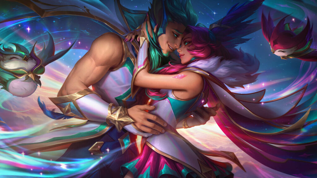 Redeemed Star Guardian Rakan und Xayah Splash Art und Wallpaper