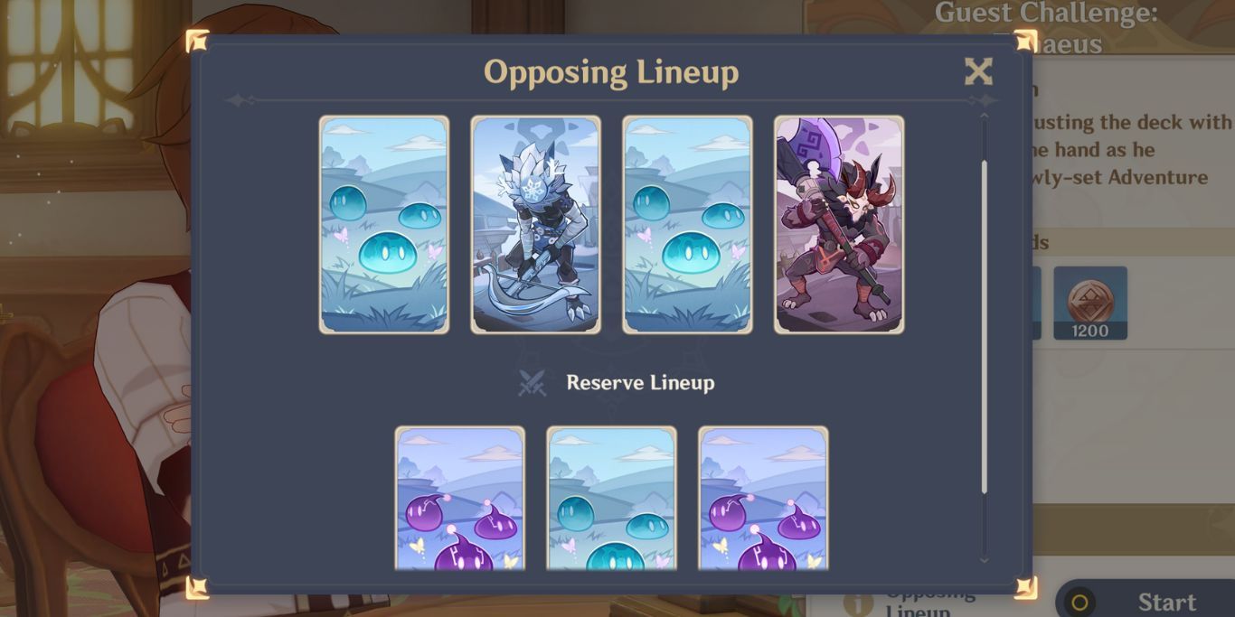 Genshin Impact TCG Enemy Lineup für NPC