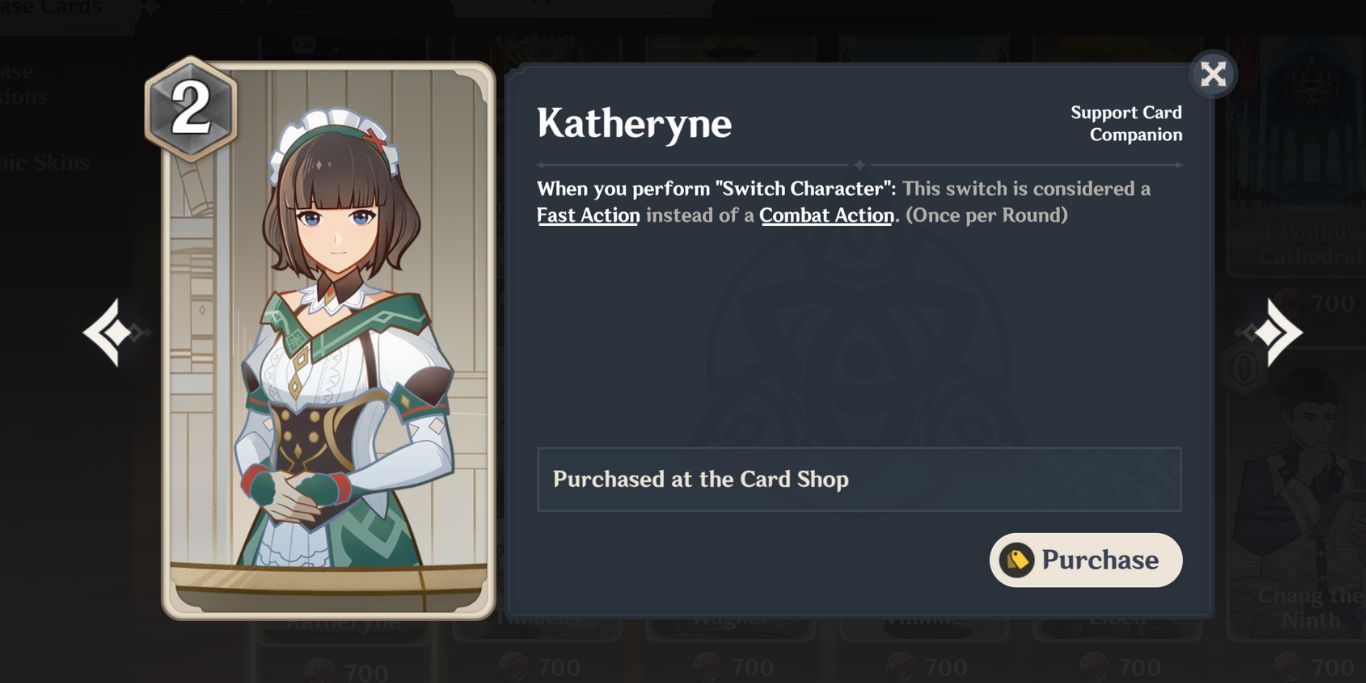Genshin Impact TCG Katheryne Support-Karte