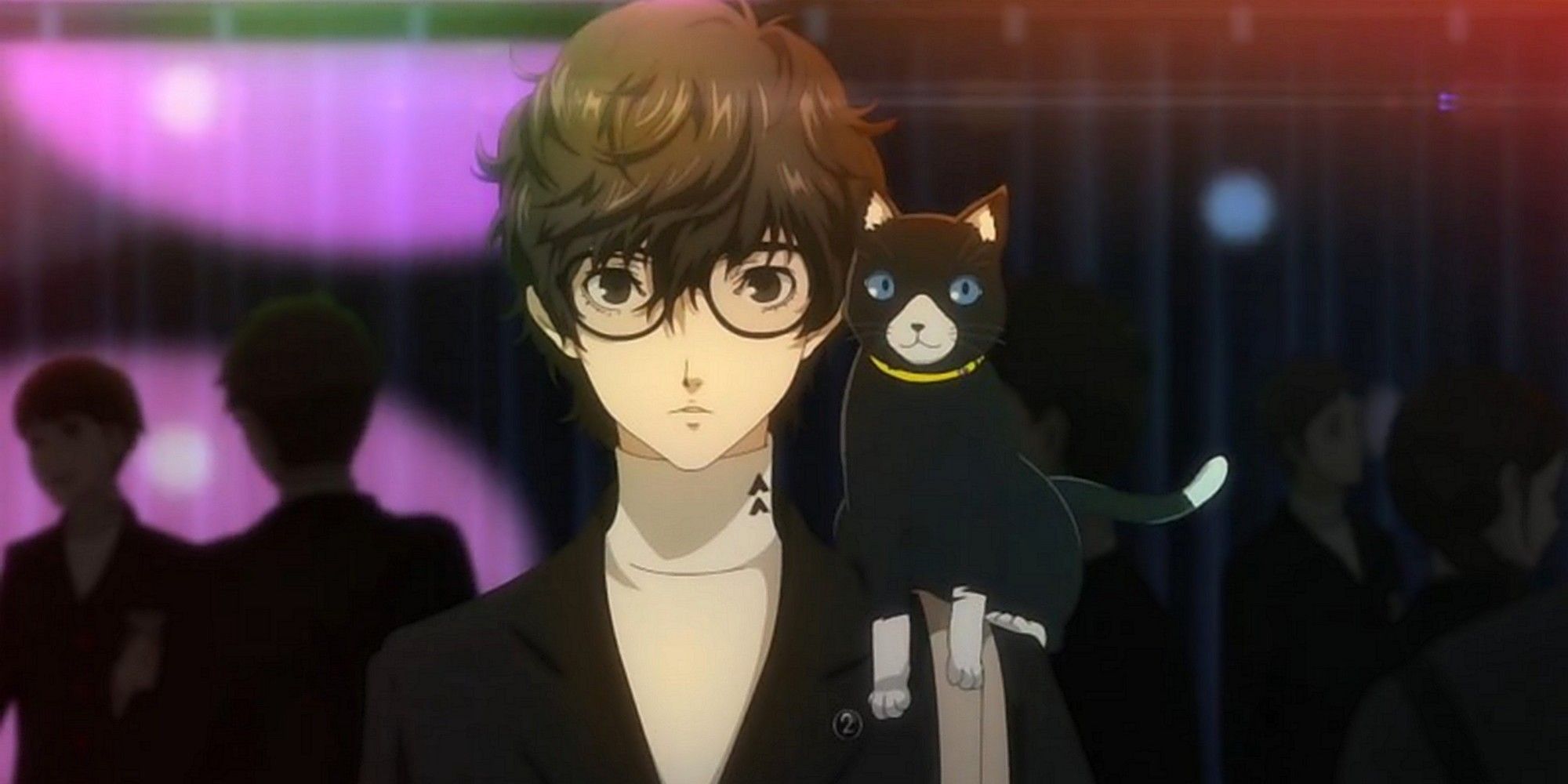 Persona 5 Royal Joker und Morgana aus dem Anime in einem Club
