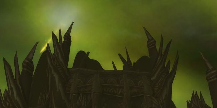 Der Schwarze Tempel aus der Ferne im Videospiel World of Warcraft