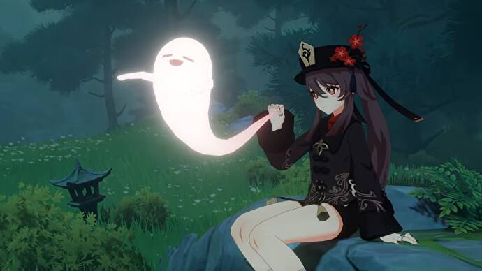 Screenshot vom Hu Tao-Gameplay-Trailer Genshin Impact
