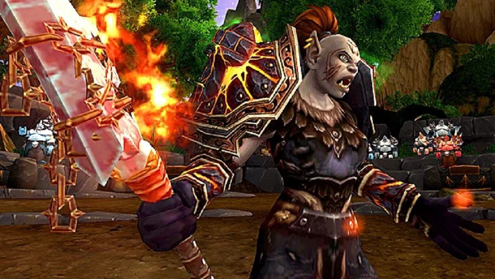 World of Warcraft-Ork bereit für den Kampf