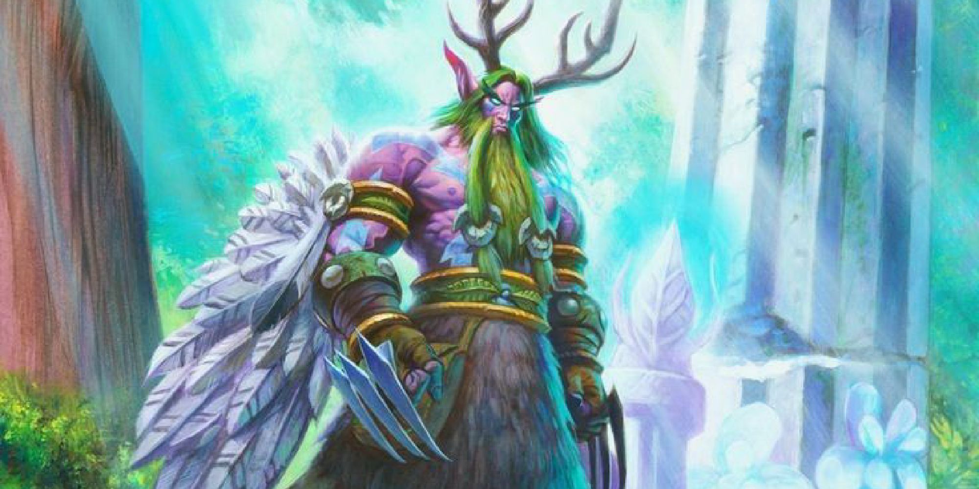 Malfurion Stormrage aus WoW in einem Wald