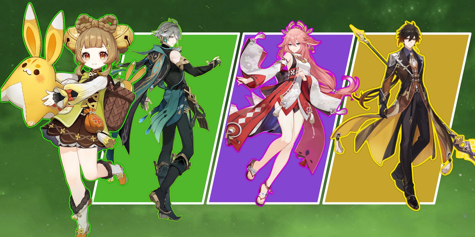 Teamzusammensetzung von Genshin Impact Yaoyao Alhaitham Yae Zhongli