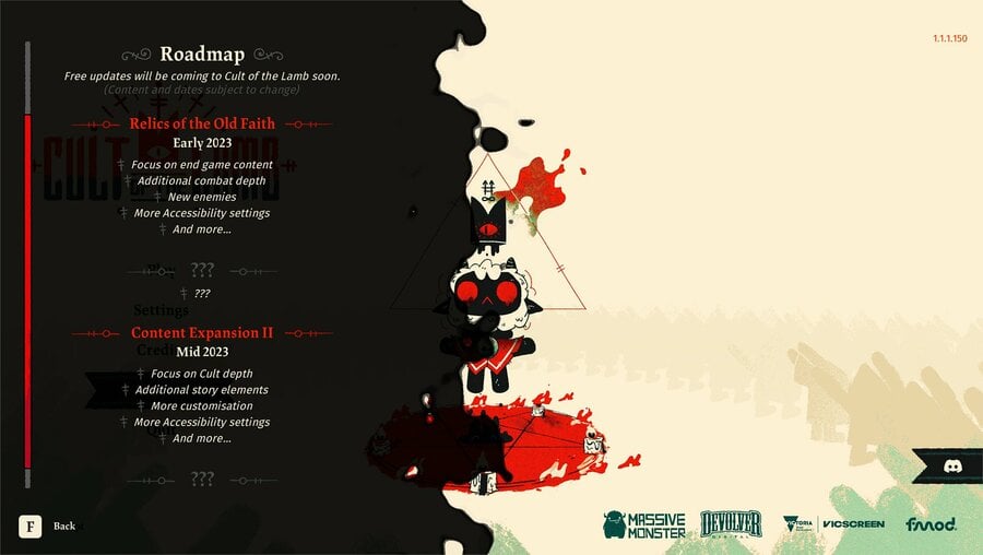 Cult Of The Lamb-Roadmap