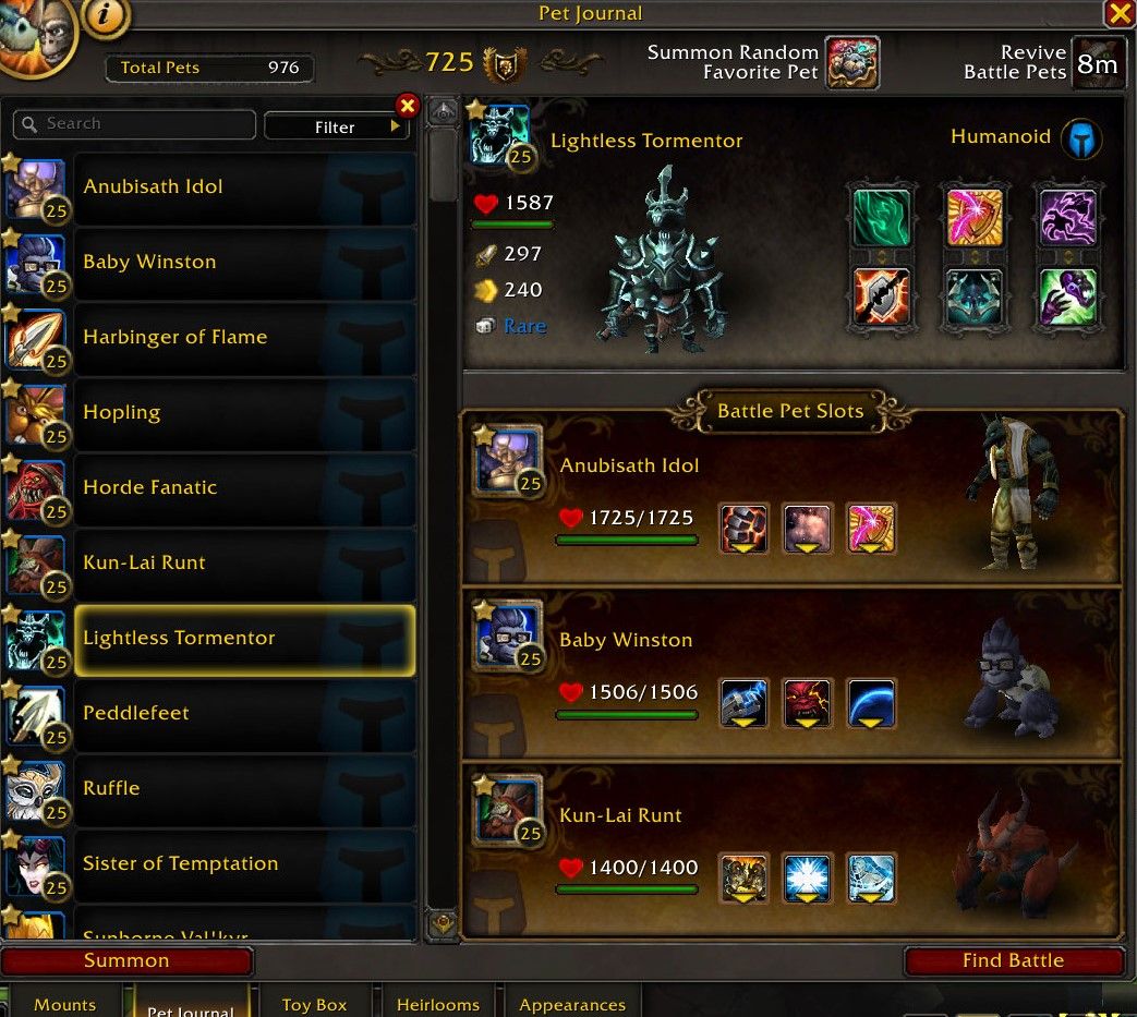 World of Warcraft Bakhushek gegen humanoides Haustierteam