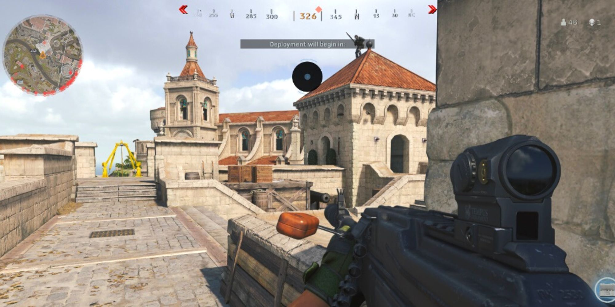 Ein Gehweg im Gatehouse-Bereich von Call Of Duty Warzone Fortune's Keep