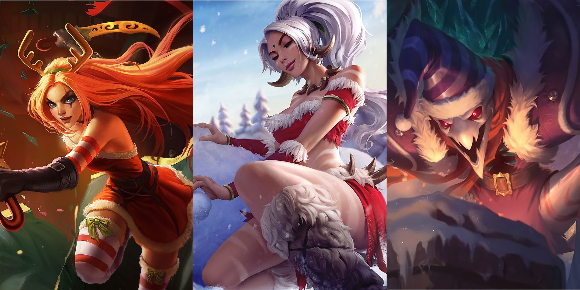 Winter themed skins for Katarina, Nidalee, Fiddlesticks in League of Legends