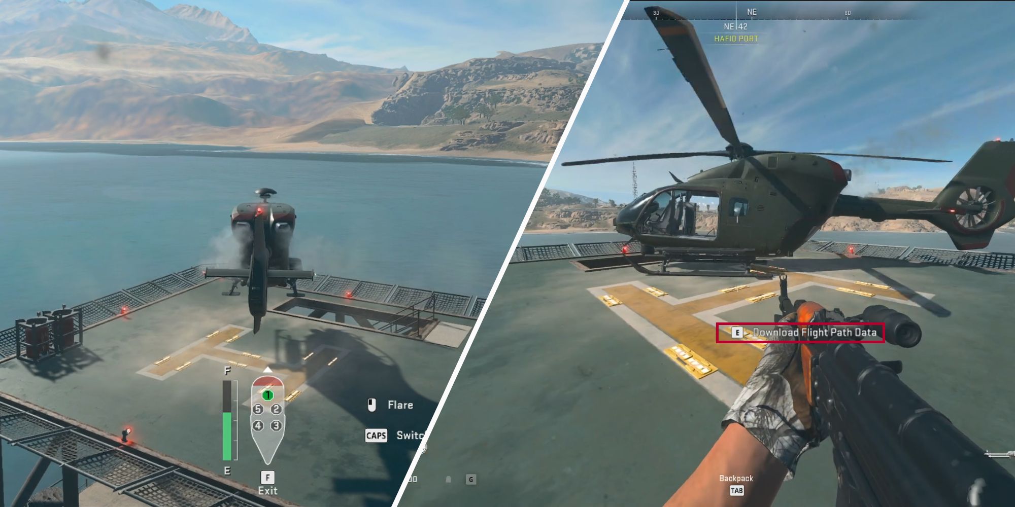Herunterladen der Flugbahndaten des leichten Hubschraubers in Warzone 2 DMZ)