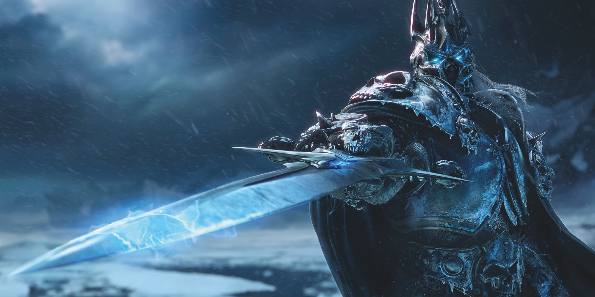 world of warcraft classic lich king sword extended towards bottom left cinematic