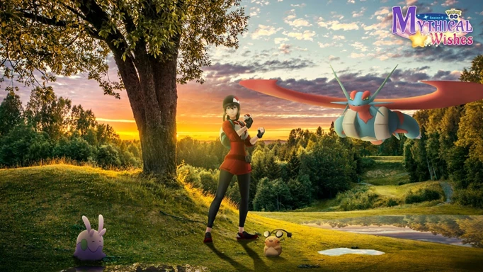 Mega Salamence Pokemon gehen funkelnde Fantasie