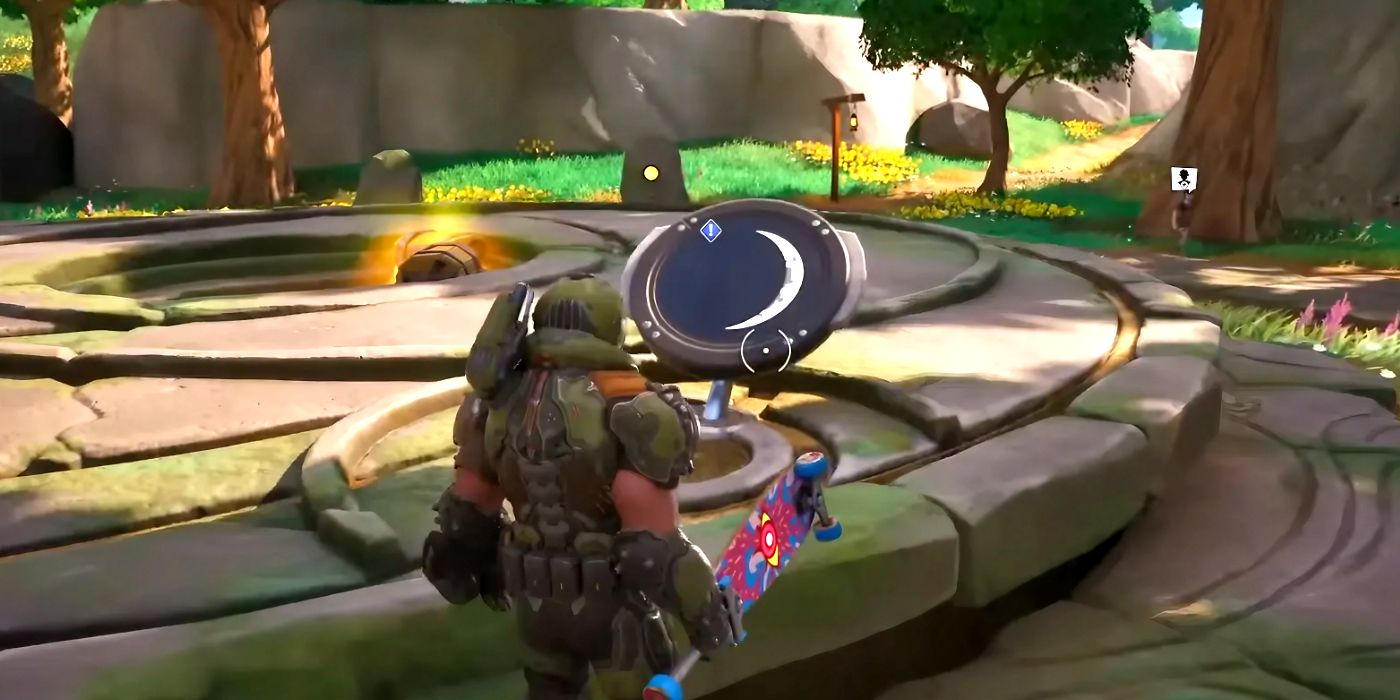 Doomguy Finding the Align Star Sensors Puzzle In Fortnite