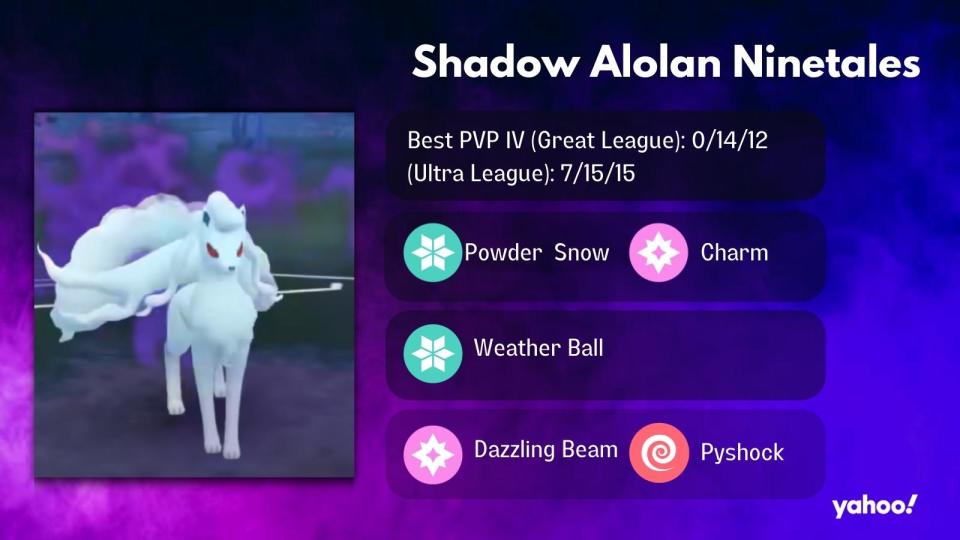 Shadow Alolan Ninetales könnte Ihr Team stärker machen, besonders wenn es einen Charme-Angriff hat.