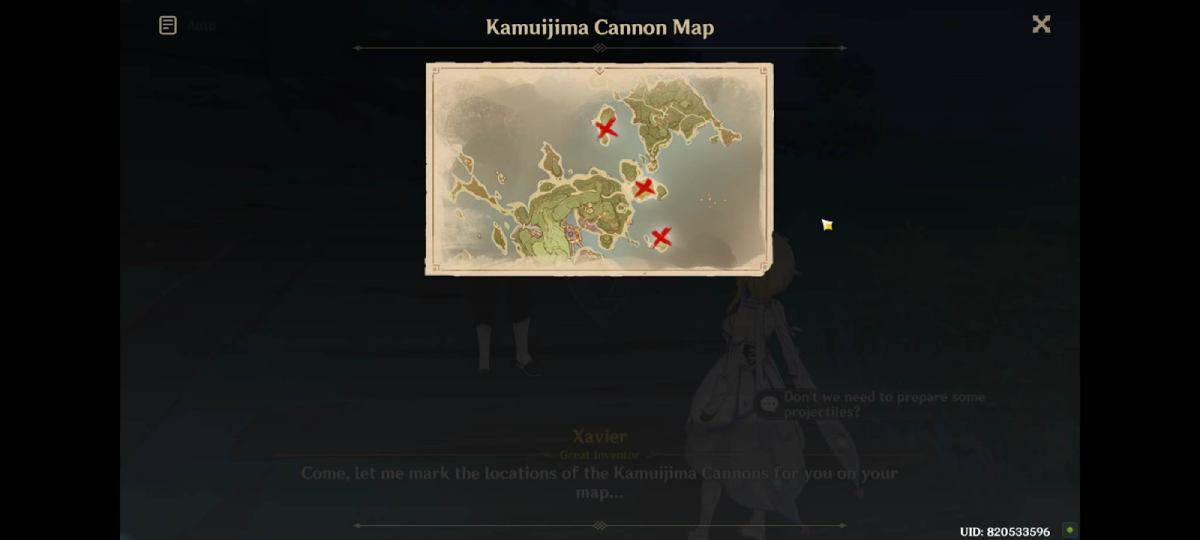Kamuijima Cannon Map Genshin-Einschlag